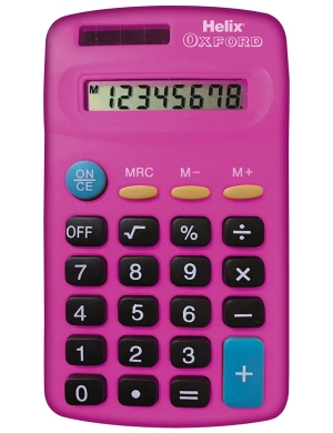 Helix Oxford Basic Calculator - Pink